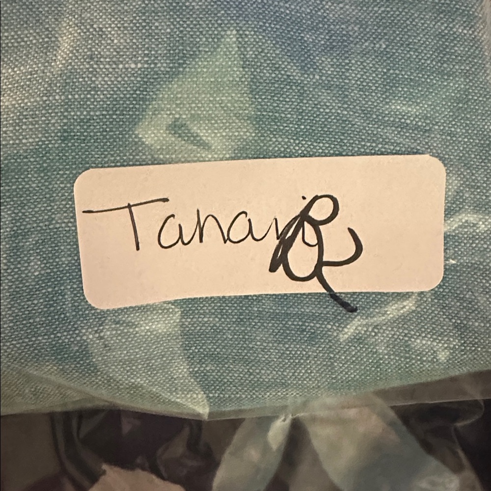 TAHARI S 100% Linen short sleeve blue camp blouse cottagecore Lagonlook coastal - Picture 10 of 10